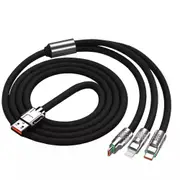 Black 3 IN 1 120W Fast Charging Cable Charger USB Type C iPhone Samsung Durable Au