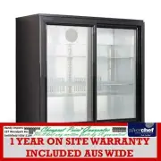 FED COMMERCIAL UNDER BENCH TWO SLIDING DOOR BAR COOLER FRIDGE DISPLAY LG-208SC