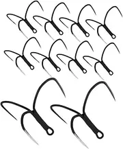 Reliable Bait Holder Hooks 10pcs Offset Fishing Hooks for Carp Trout Heavy Duty Stainless Steel Points