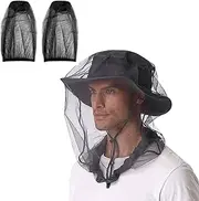 2 Black Mosquito Repellent Covers, Mosquito Net Caps, Face Fly Nets, Insect Proof, Mosquito Net Heads, Mosquito Nets, Used for Beekeeping, Outdoor Fishing, Travel, black, andere