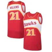 Dominique Wilkins #21 Hawks Orange On Court Replica Jersey Men's