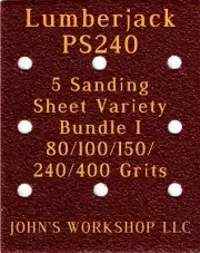 Lumberjack PS240 - 80/100/150/240/400 Grits - 5 Sandpaper Variety Bundle I