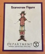 Patience Brewster Dept 56 Krinkles Scarecrow Harvest Halloween Ceramic 18”