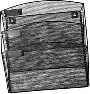 TEHAUX Vertical Wall File Holder for Office Wall Organizer Metal Hanging File A4 Folder Holder Multi-Layer Design