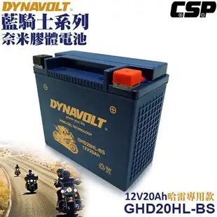 【藍騎士奈米膠體電池】GHD20HL-BS電瓶等同哈雷重機專用電池 YTX20HL-BS 水上摩托車電池 20AH