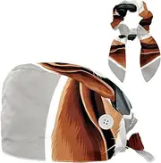 [YTYVAGT] Scrub Caps Women,Scrub Hats Suitable for Women,Dog Beagle Cartoon Dog