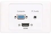 Dynalink VGA 3.5mm HDMI Wallplate Dual Cover - Fly Leads