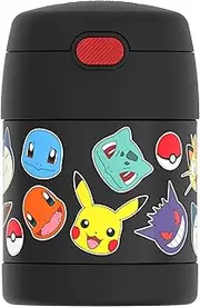 THERMOS FUNTAINER 10 Ounce Stainless Steel Vacuum Insulated Kids Food Jar with Spoon, Pokemon