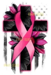 Sublimation Print Black Cross Cancer Awareness Ready to Press Heat Transfer