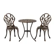 Livsip 3PCS Bistro Outdoor Setting Chairs Table Patio Dining Set Furniture