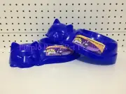 ~PETZ PLUS / SLEEPING CAT / 2 x CAT BOWLS / BLUE~