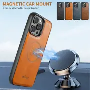 Magnetic Back Leather TPU Soft Rugged Case Cover for iPhone 15 Pro Max 15