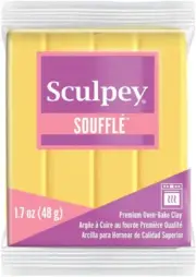 Soufflé Polymer Oven-Bake Clay, Canary Yellow, Non Toxic, 1.7 Oz. Bar, Great for