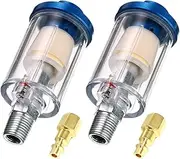 Beduan Water Oil Separator Filter for Air Line, 1/4" NPT Thread Spray Paint Gun Accessories Tool (Pack of 2