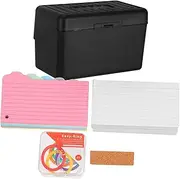 MINAOLULUS 1 Set Multi Function Index Card Organizer Box Plastic Flashcard Holder with Memo Cards for Office Recipe Storage Elegant American Style Design for Note Organization
