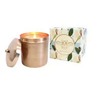Iron/Wax 12cm Scented Tealight Candle Spun Copper White Orchid Home Fragrance