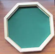 New Blemished Deluxe Wooden Dice Octagon Tray Gaming 12"