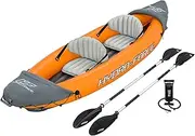 Hydro-Force Rapid Kayak | 2 Person Inflatable Kayak Set with Seats, Backrest, Paddles, Hand Pump and Carry Bag, Orange