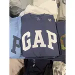 GAP 男女純色大字母LOGO圓領舒適透氣百搭休閒短袖T恤