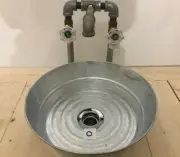 Rustic Sink Vessel Galvanized Bucket/Tub Industrial Pipe Faucet & Drain (Size 0)