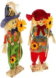 MERRYHAPY 1set Halloween Garden Scarecrow Decorations Adorable Autumn Signs for Use for Halloween Thanksgiving Party Ornaments Repels Birds Creates Festive Atmosphere 2pcs