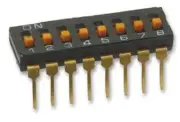 Omron DIP SWITCHES 5Pcs 24V DC 25mA 8-Way 8P Slide Actuator, Through Hole
