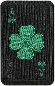 M-Tac Ace of Spades Embroidered Patch Death Card - Tactical Morale Patch for Military Gear - Army Combat Hook and Loop Patches (Clover)