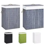 Bamboo Laundry Basket Bin Multi Colours 40x30x60 cm/43.5x33.5x65.5 cm vidaXL