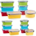 Collapsible Food Storage Containers with Lid, Bundle of 4 Sizes, 16 Pack, Kitche