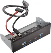 Chenyang 5.25" Front Panel CD-ROM Bay USB 3.0 & USB-C HUB 4 Ports Motherboard Adapter