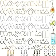 Yinkin 264 Pieces Open Bezels Kits for Jewelry Making Resin Hollow Frame Pendants Resin Craft Bezels Assorted Geometric Frame Charms for Casting Necklace Earring