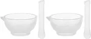 ULTECHNOVO 2 Sets Glass Lab Pestle and Mortar Small for Onion Garlic Masher Fresh With Hand Masher and Bowl for Pepper Baby Vanilla