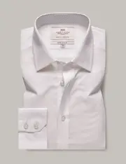Hawes & Curtis White Poplin Extra Slim Shirt | Contrast Detail Size: 16" collar, 36" sleeve