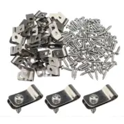 100 PCS R-Shaped Wire Clamp Stainless Stee Wire Shelf Clips Trailer