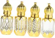 OSOLADY 4Pcs Essential Oil Roller Bottles Refillable Travel Containers with Easy Application Durable for Perfume and Essential Oils Compact Convenient