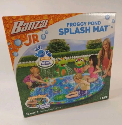 Banzai Jr Froggy Pond Splash Mat Summer Sprinker Water Play Fountain Fun NIB