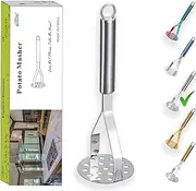 Berglander Stainless Steel Potato Masher - Heavy Duty Metal Ricer, Food Utensil for Vegetables and Fruits - Heat Resistant, Dishwasher Safe, Easy to Clean