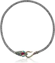 Betsey Johnson "Dark Shadows" Pave Snake Mesh Collar Necklace NWT