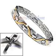 ACCENTS KINGDOM MEN'S WAVE MAGNETIC THERAPY TITANIUM GOLF BRACELET T17