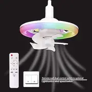 Rgb Full Color Bulb Dimmable Timing Led Fan Light Hanging Home Decoration Fan Light