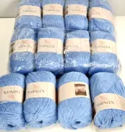 12 Rolls - YAR XLEX 35% Merino Blend Dyed Wool Yarn - SKY BLUE 50g / 1.75 OZ
