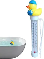 Hot Tub Thermometer - Floating Pool Duck, Water Temp Gauge | Shatterproof Floating Temperature Meter Easy Read Outdoor Indoor Thermometer with Durable Rope Attachment for Swimming Pools and Aquariums