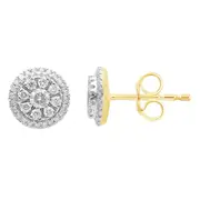 Diamond Set Composite Stud Earrings in 9kt Yellow Gold