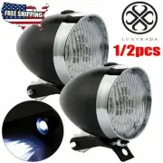 1/2pcs Classical Retro Bicycle Bike LED Light Headlight Front Retro Head Lamp US
