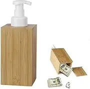 Natural Bamboo Foaming Liquid Soap Dispenser 250ml (8.4oz) Diversion Safe Box Can Safe to Hide Jewelry or Valuables with Discreet Secret Removable Lid
