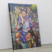 Kobe Bryant Championship Graffiti Canvas Print Basketball Poster Mamba Wall Art