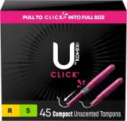 U by Kotex Tampons Click Compact Multipack Regular/Super Absorbency Unscented 45