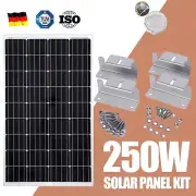 250W Solar Panel Kit 12V Mono Fixed Caravan Camping Battery Charger Power Source