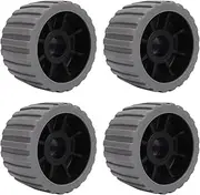 4Pcs Boat Trailer Wobble Rollers: High-Temperature Polyurethane Poly Ribbed Rollers for Boats and Trailers, 125X73x30mm