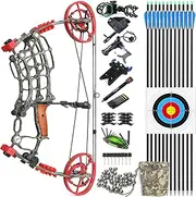 Steel Ball Compound Kit, Dual-Purpose Compound Bow, Draw Weight 30-70lbs Adjustable, Short-Axis Compound Bow,Left/Right Hand Avalible